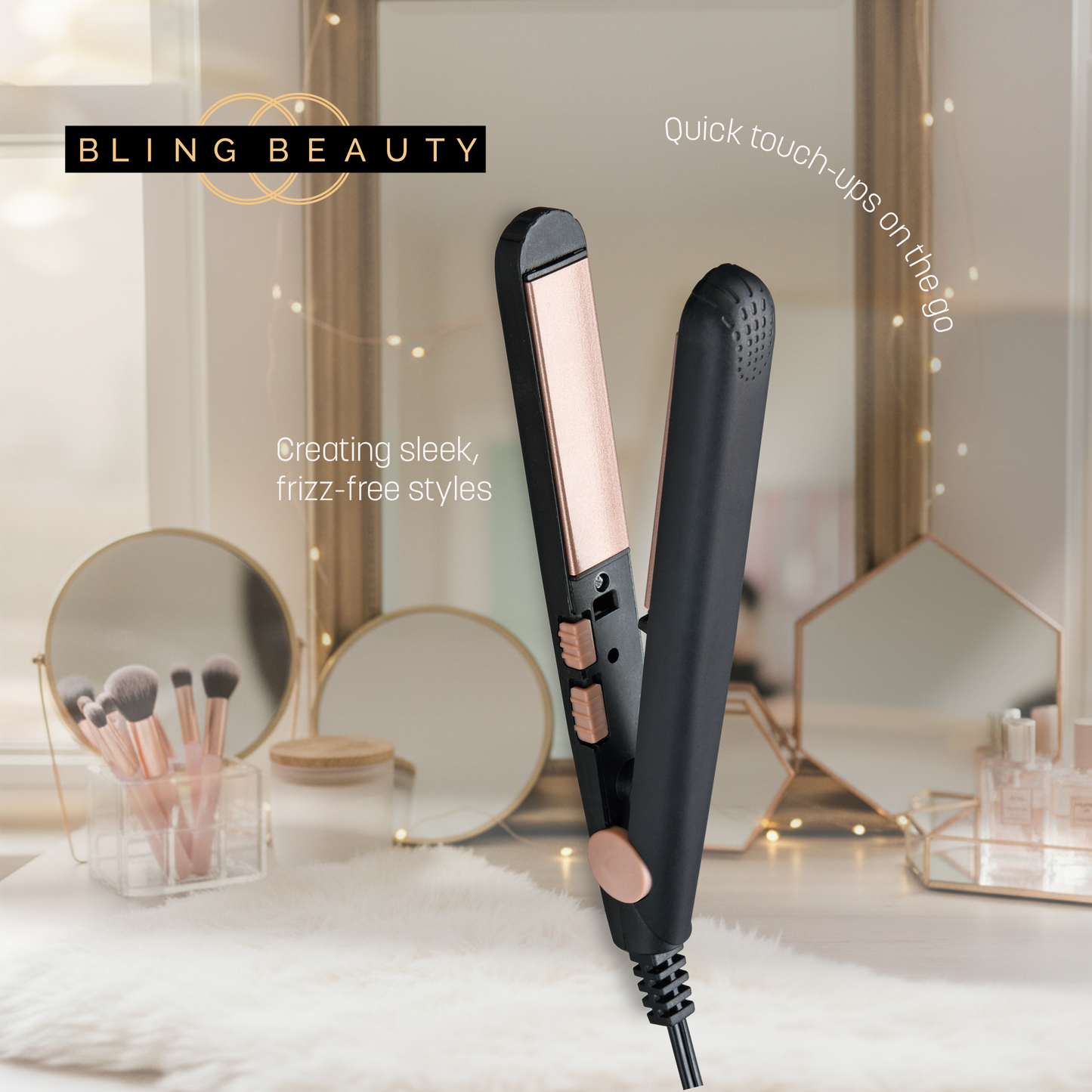Bling Beauty Ceramic Travel Hair Straightener