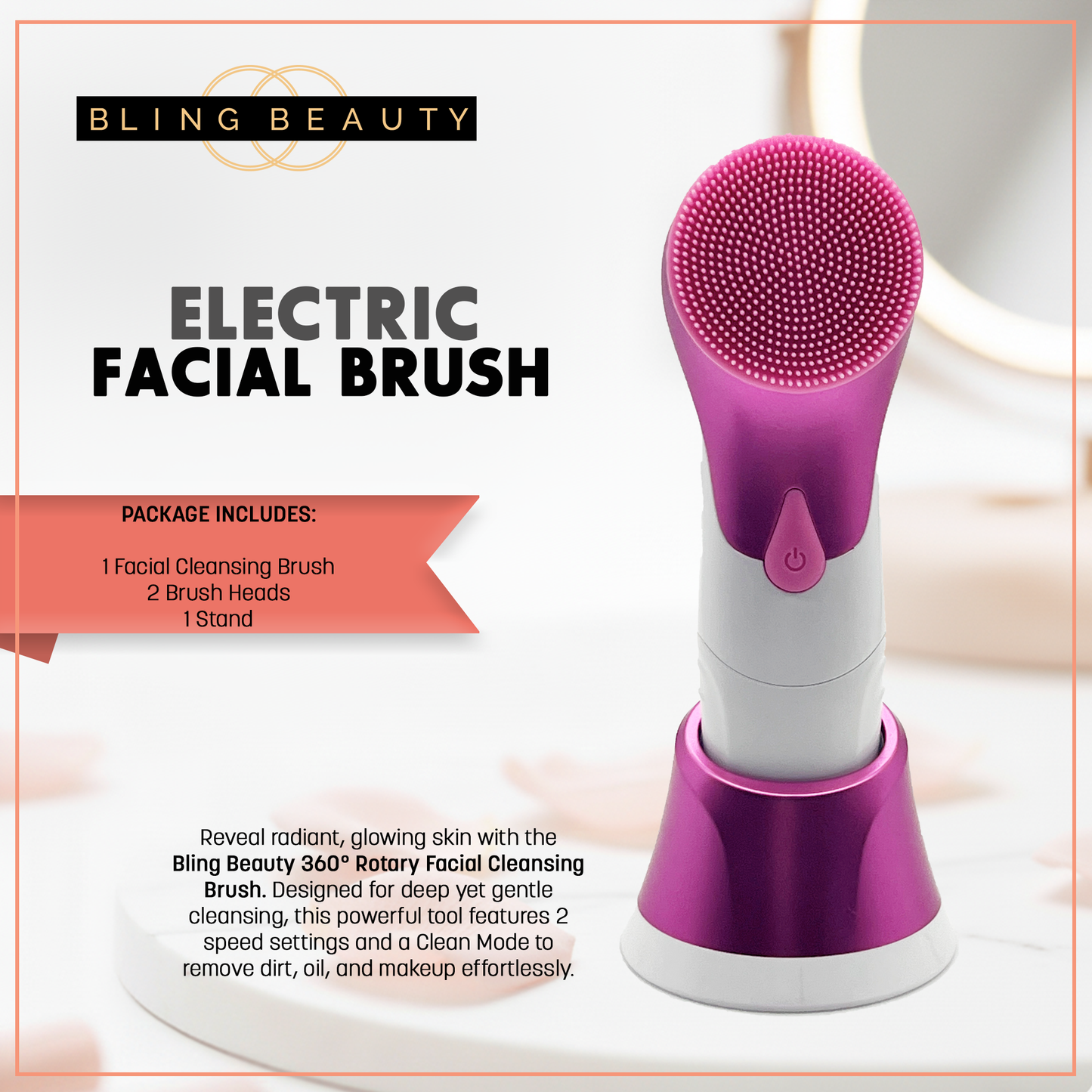 Bling Beauty Electric Facial Cleansing Brush