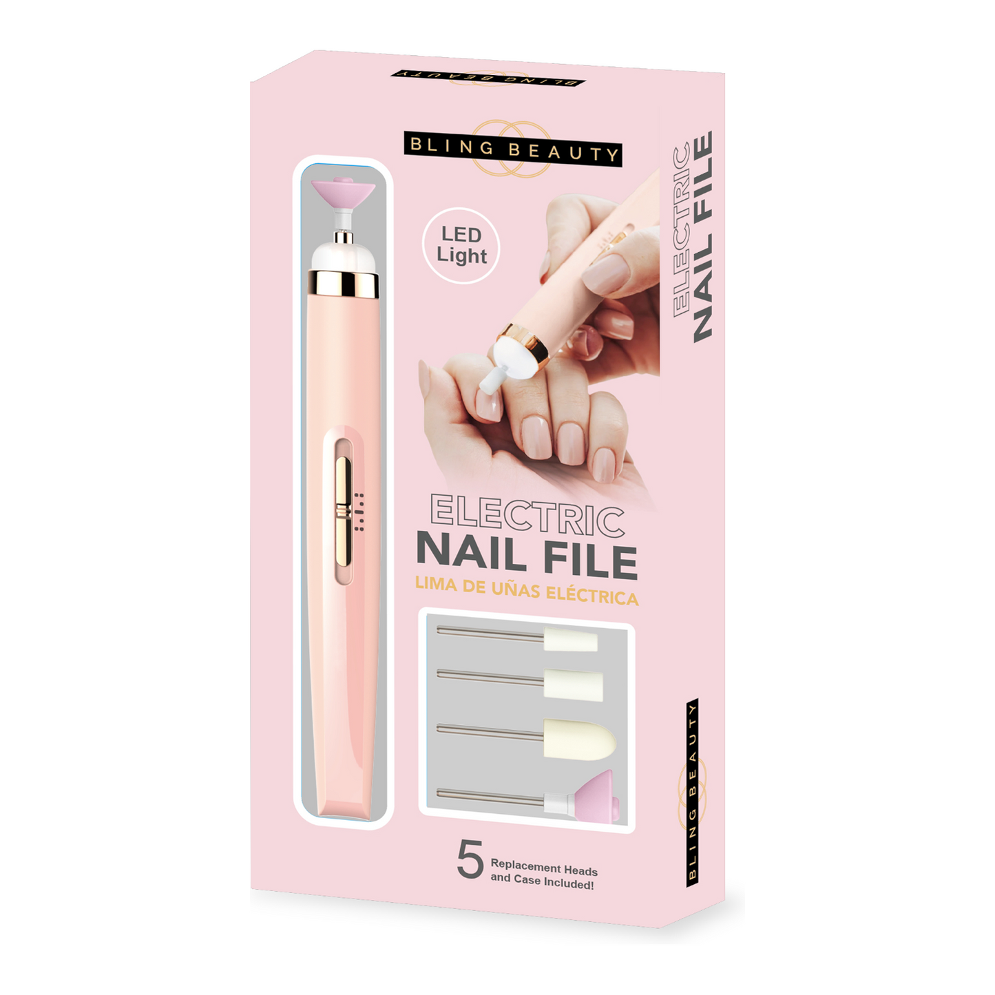 Bling Beauty Electric Nail File Set - Pink