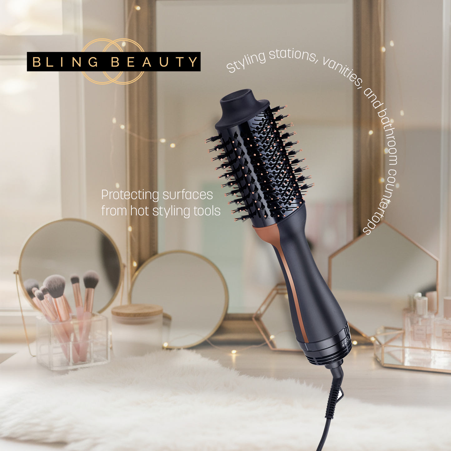 Bling Beauty Blow Out Brush - Hair Dryer Brush Combo