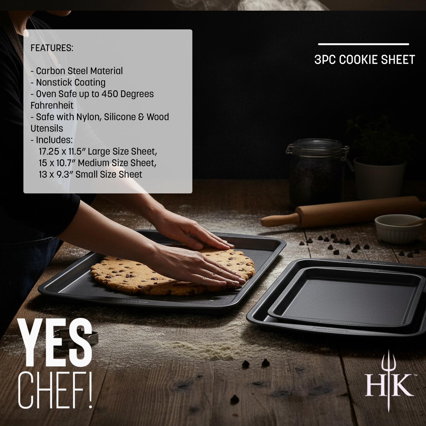 Hell's Kitchen 3-Piece Cookie Sheet Set