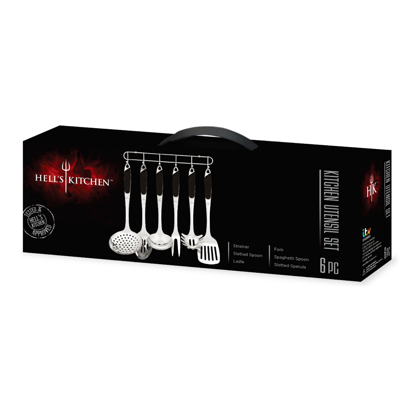 Hell's Kitchen 6-Piece Stainless Kitchen Utensil Set - Black