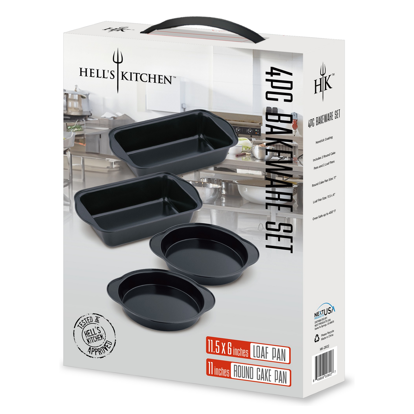 Hell's Kitchen 4-Piece Bakeware Set - Black