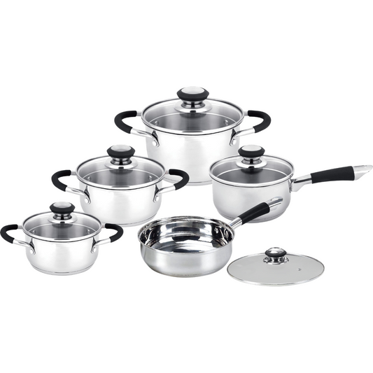 Hell's Kitchen 10-Piece Cookware Set - Black