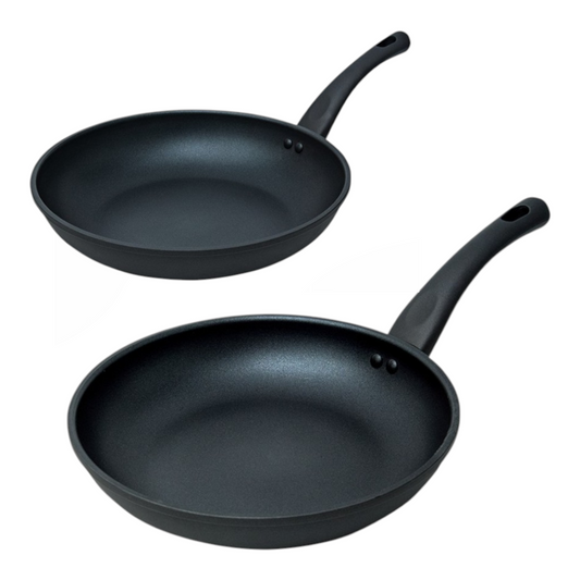 Hell's Kitchen 10-Inch & 12-Inch Ceramic Fry Pan Set - Black
