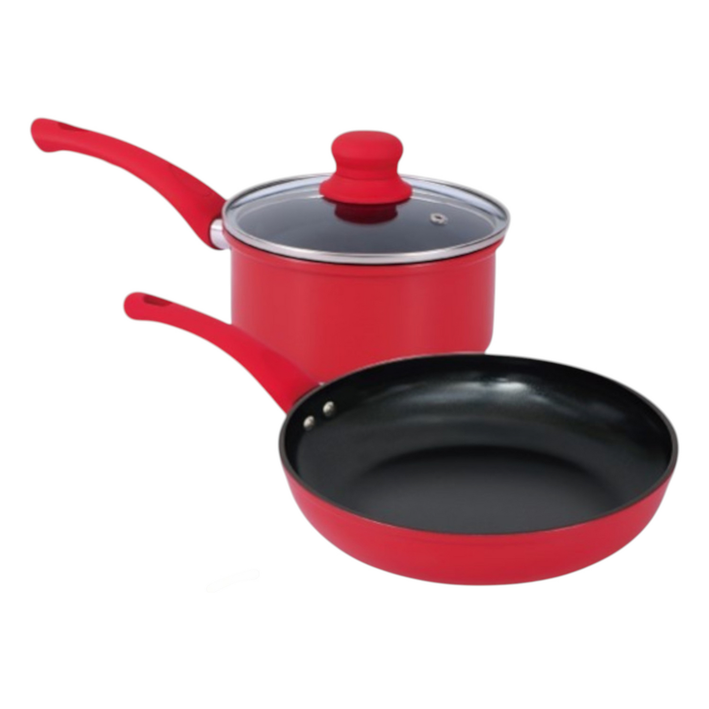 Hell’s Kitchen 1.5-Quart Saucepan and 10-Inch Skillet Set - Red