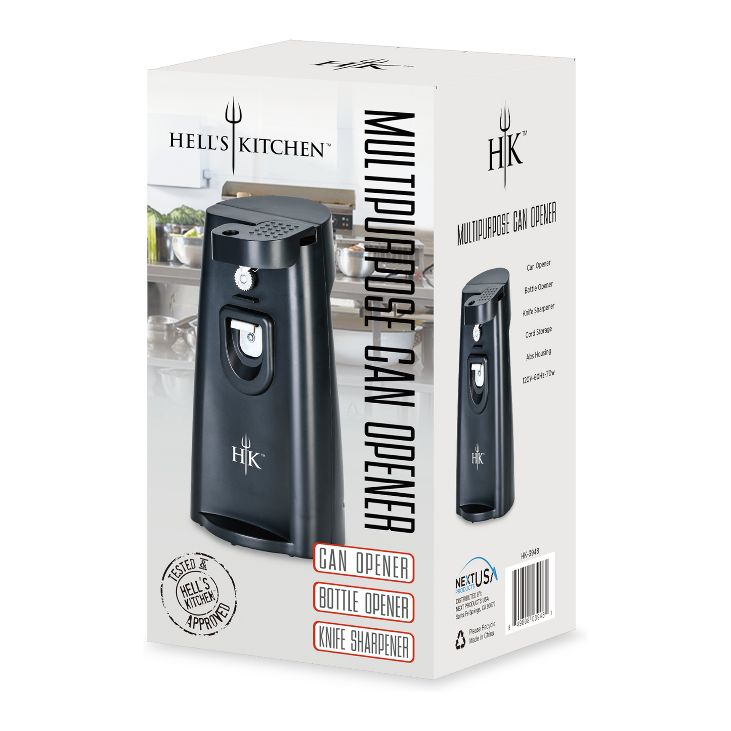 Hell’s Kitchen Multipurpose Electric Can Opener - Black
