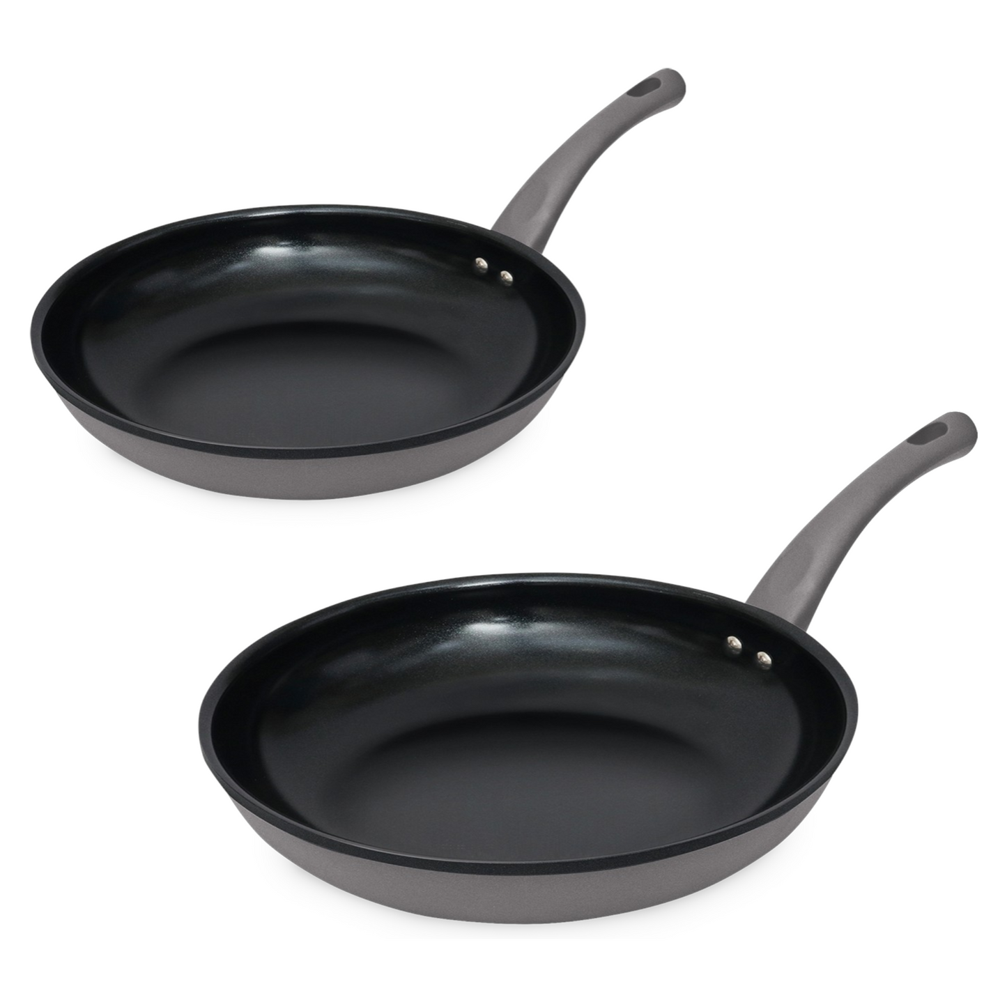 Hell's Kitchen 10-Inch & 12-Inch Ceramic Fry Pan Set - Gray
