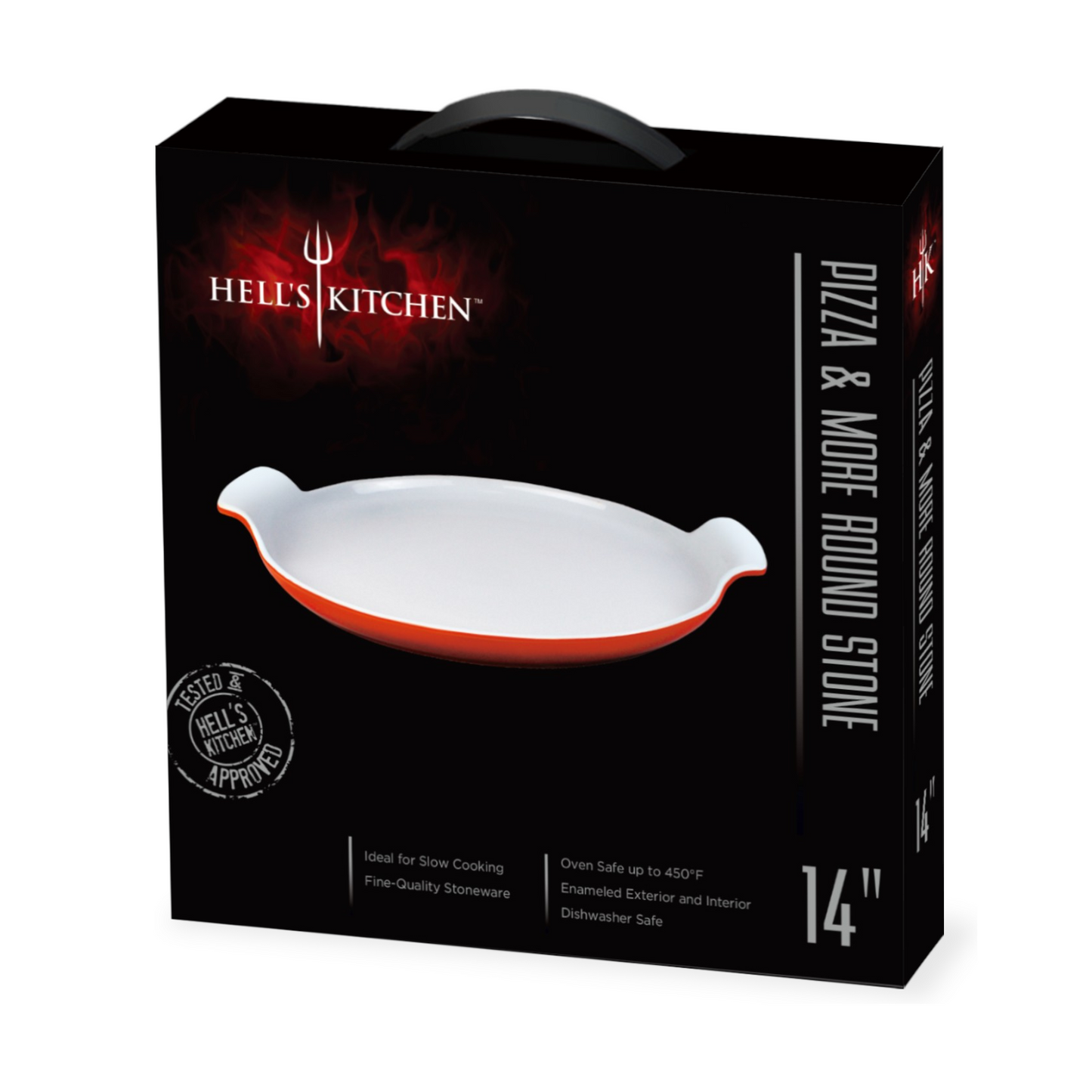 Hell's Kitchen 14-Inch Round Pizza Stone - Orange