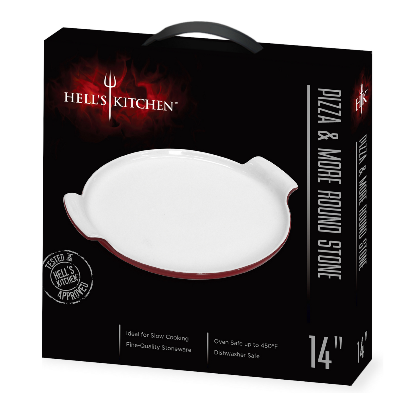 Hell's Kitchen 14-Inch Round Pizza Stone - Red