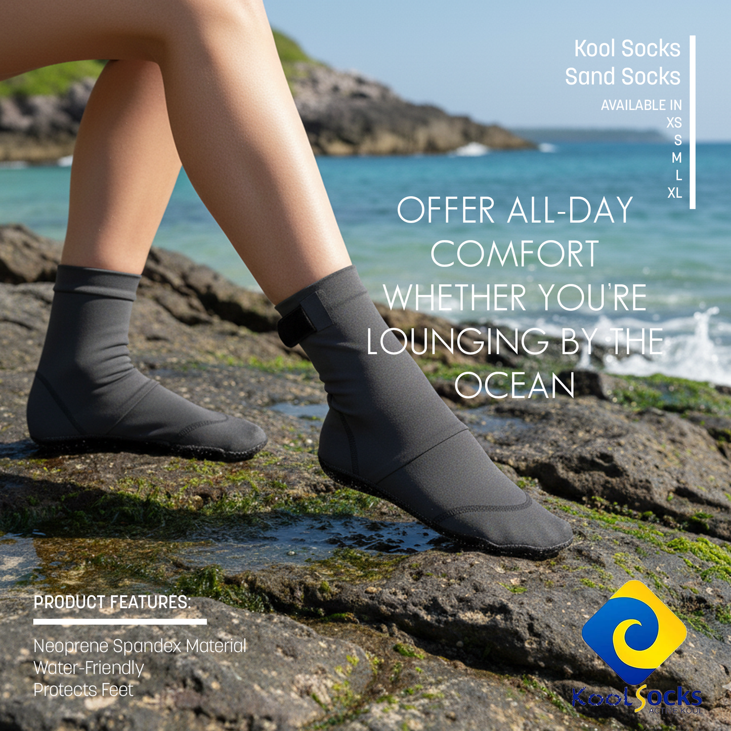 Kool Socks Sand Socks - XS S M L XL Sizes