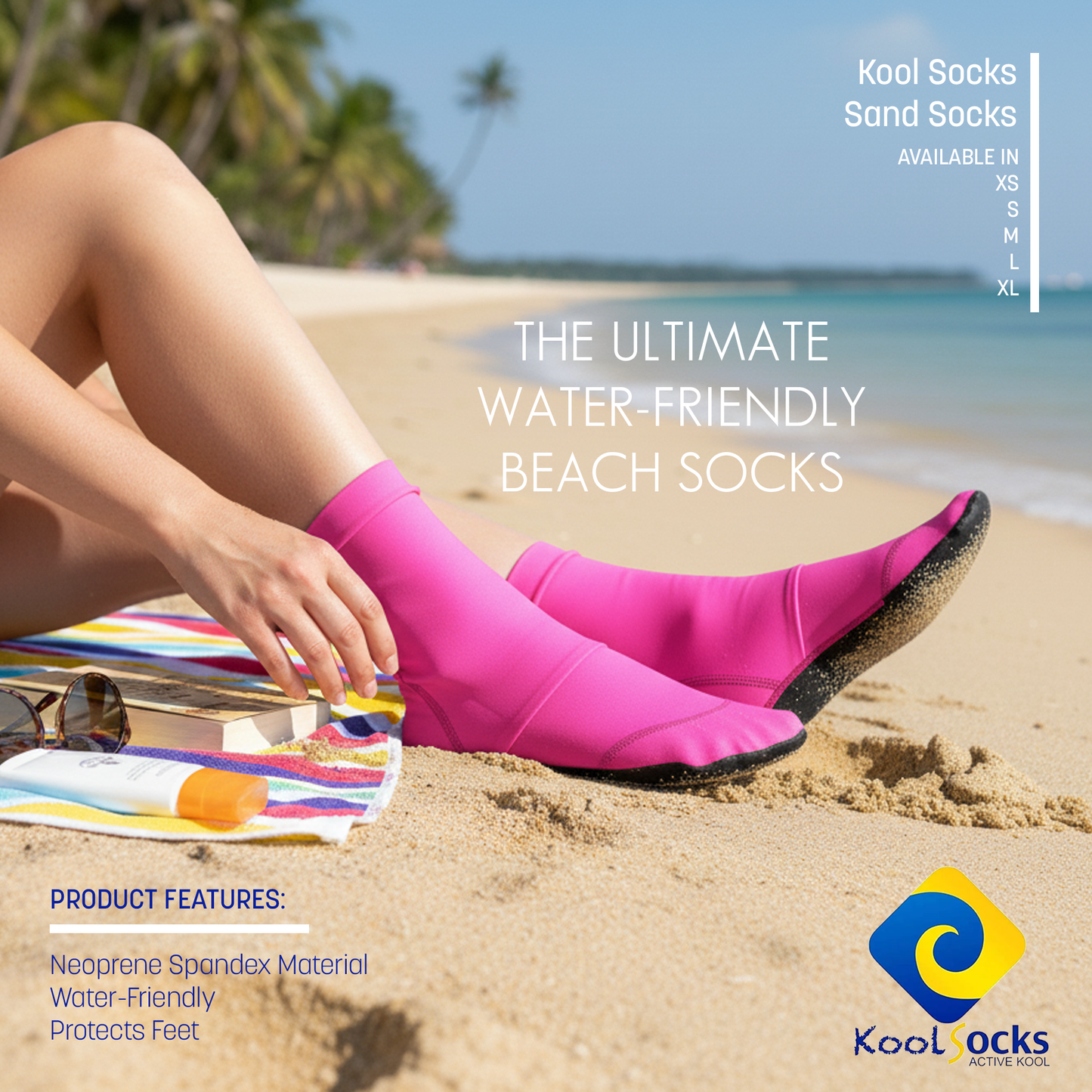 Kool Socks Sand Socks - XS S M L XL Sizes
