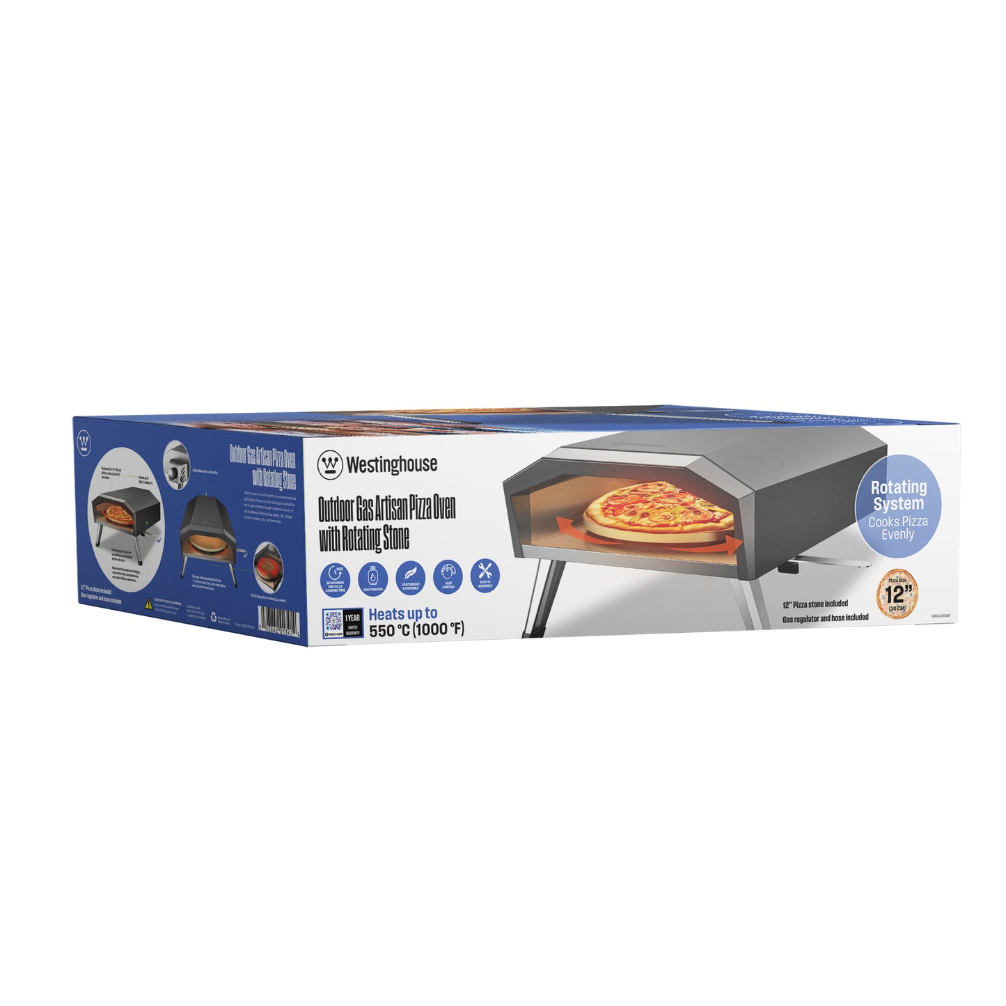 Westinghouse 13-Inch Gas Pizza Oven with Rotation Stone