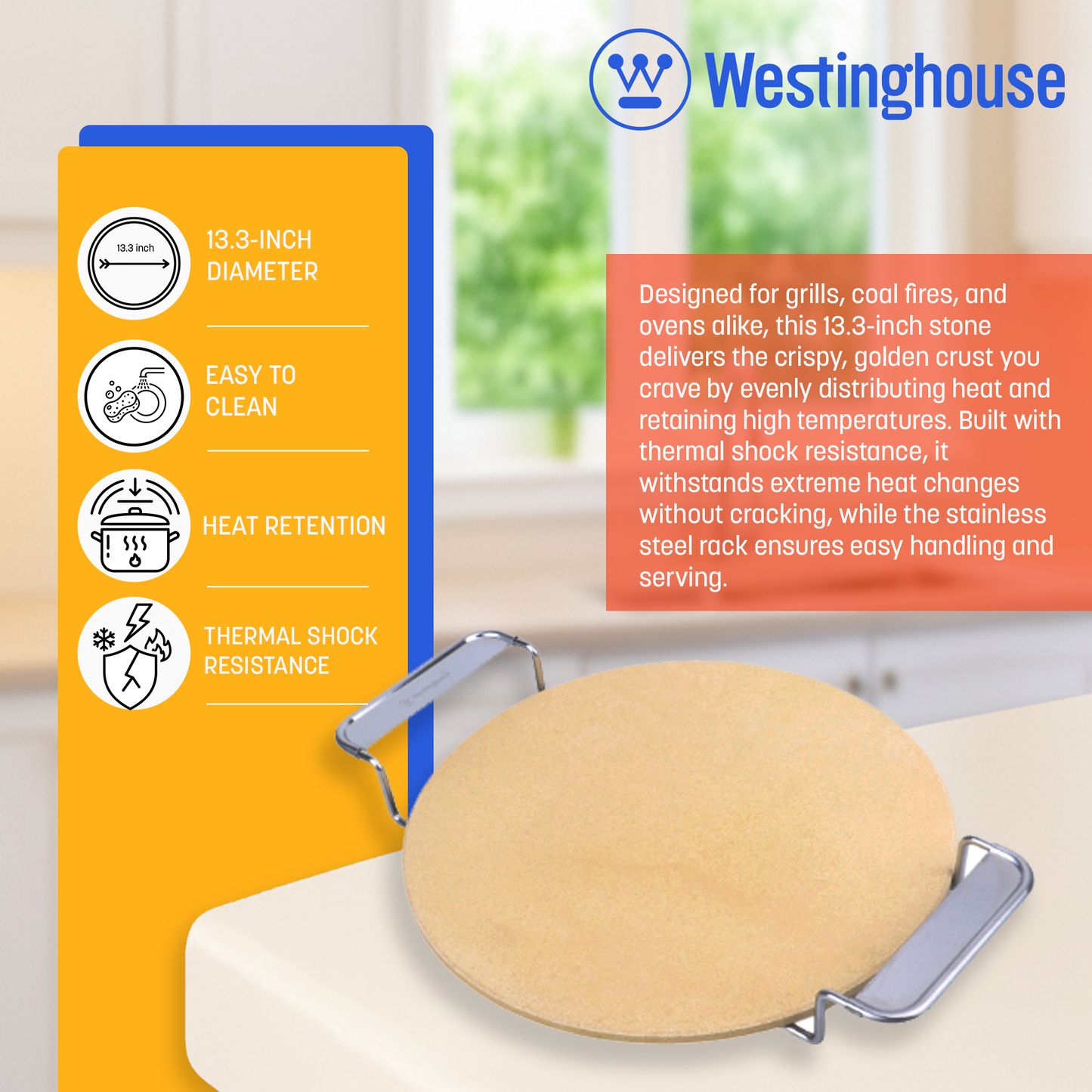 Westinghouse Pizza Stone with Rack