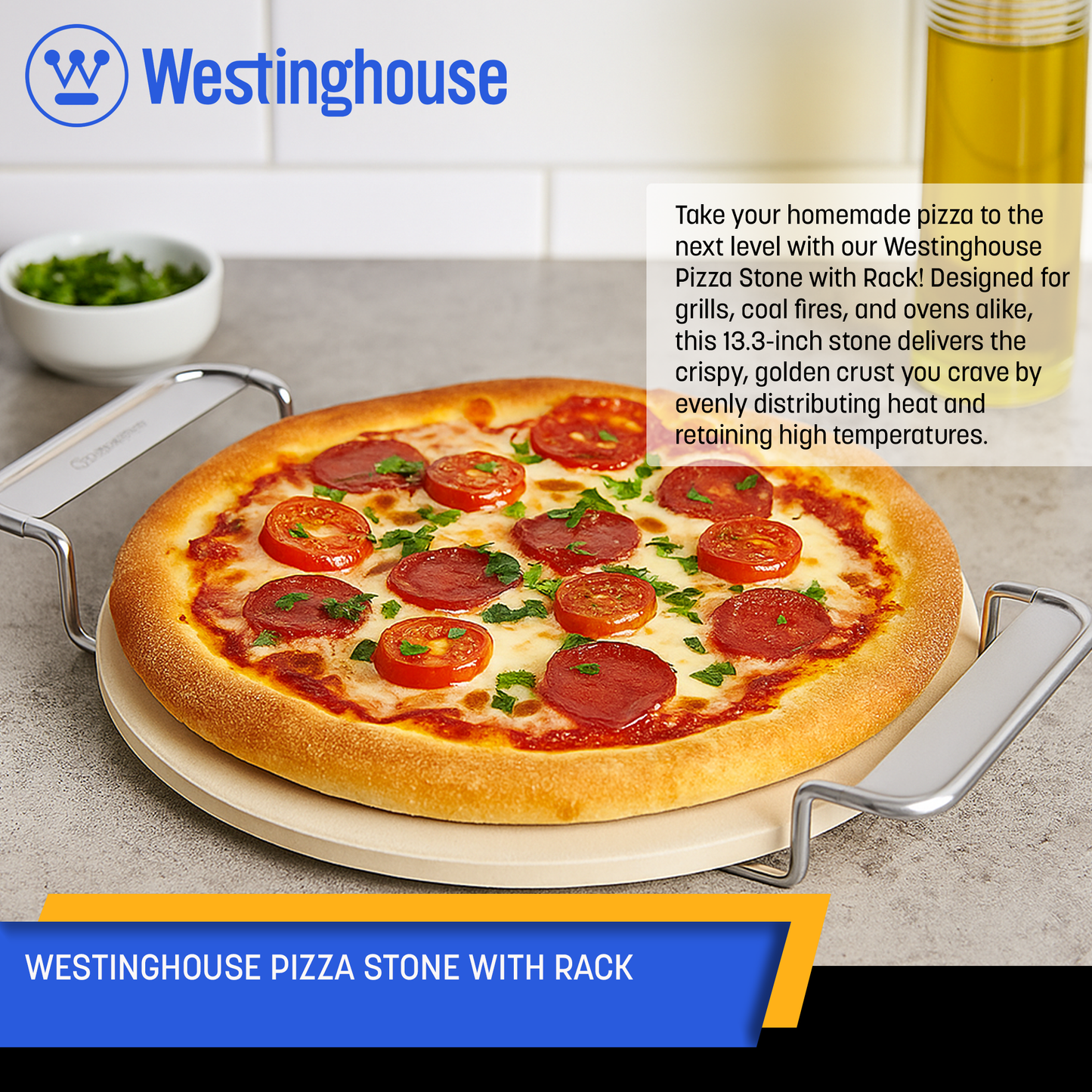 Westinghouse Pizza Stone with Rack