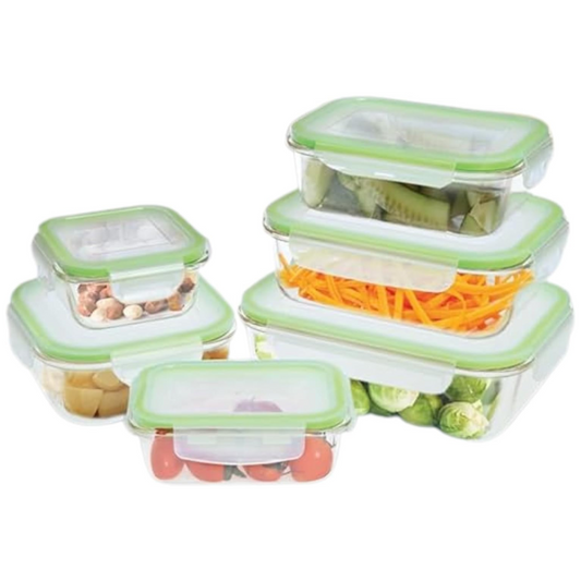 Westinghouse 6-Piece Glass Container Set - 320ml, 370ml, 640ml, 800ml, 1050ml, 1520ml
