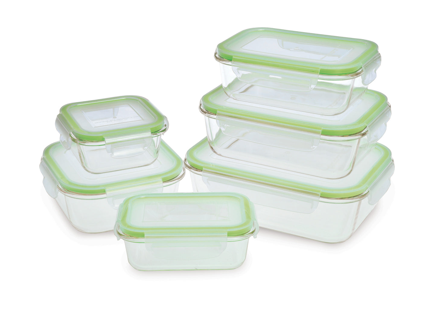 Westinghouse 6-Piece Glass Container Set - 320ml, 370ml, 640ml, 800ml, 1050ml, 1520ml
