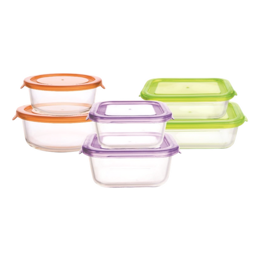 Westinghouse 6-Piece Glass Container Set - 320ml, 370ml, 400ml, 520ml, 640ml, 650ml