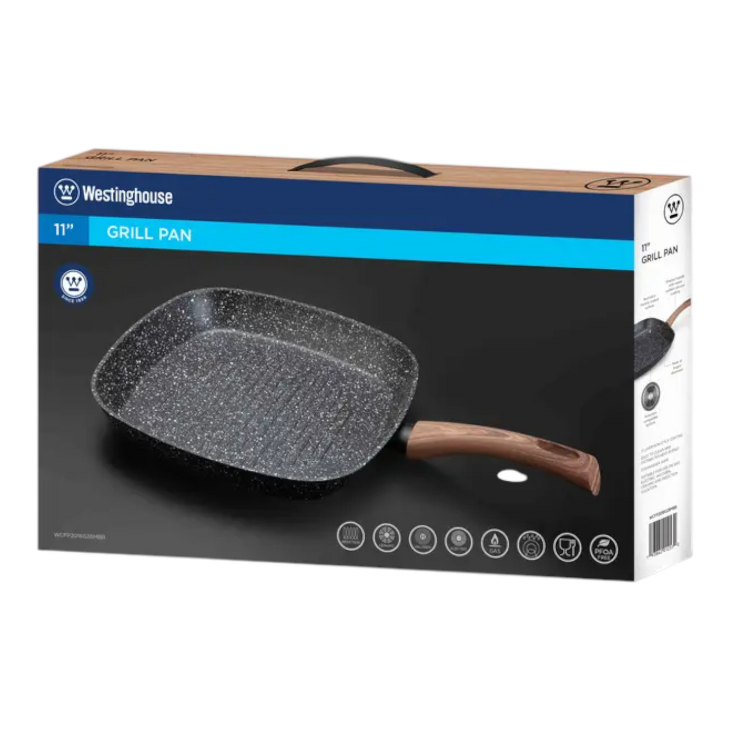 Westinghouse 11-Inch Grill Pan Stovetop - Marble Wood Series