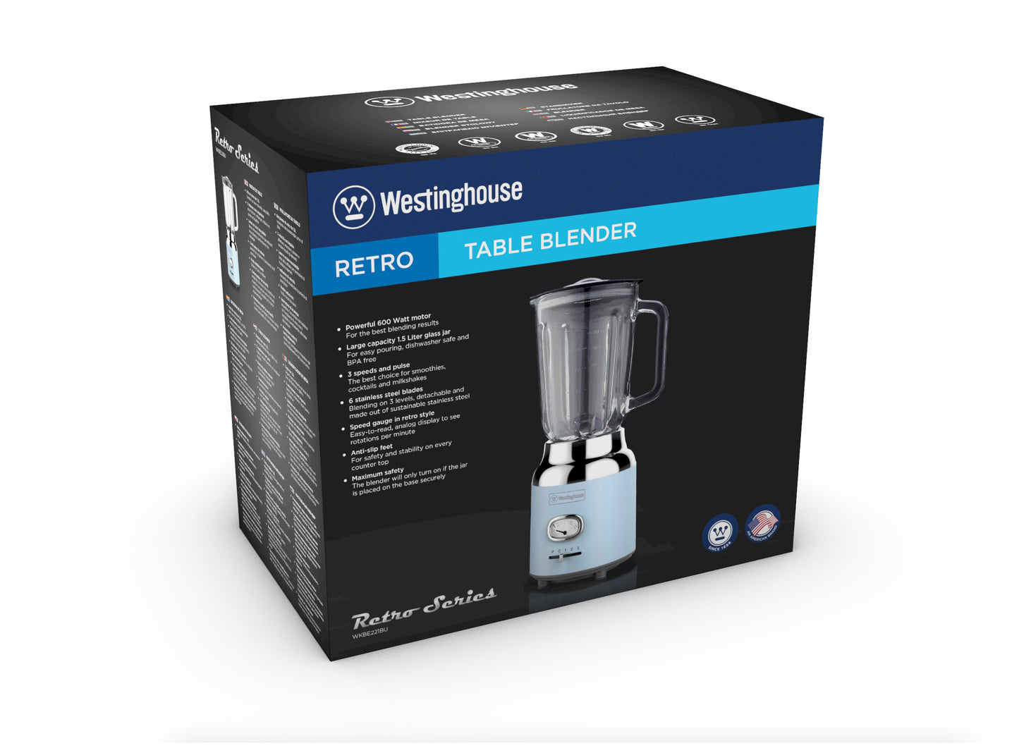 Westinghouse 1.5L Capacity Table Blender - Retro Series
