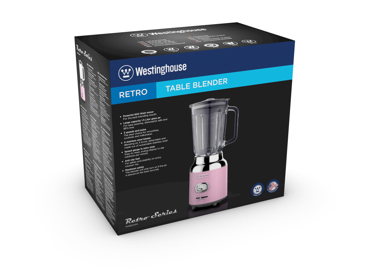 Westinghouse 1.5L Capacity Table Blender - Retro Series