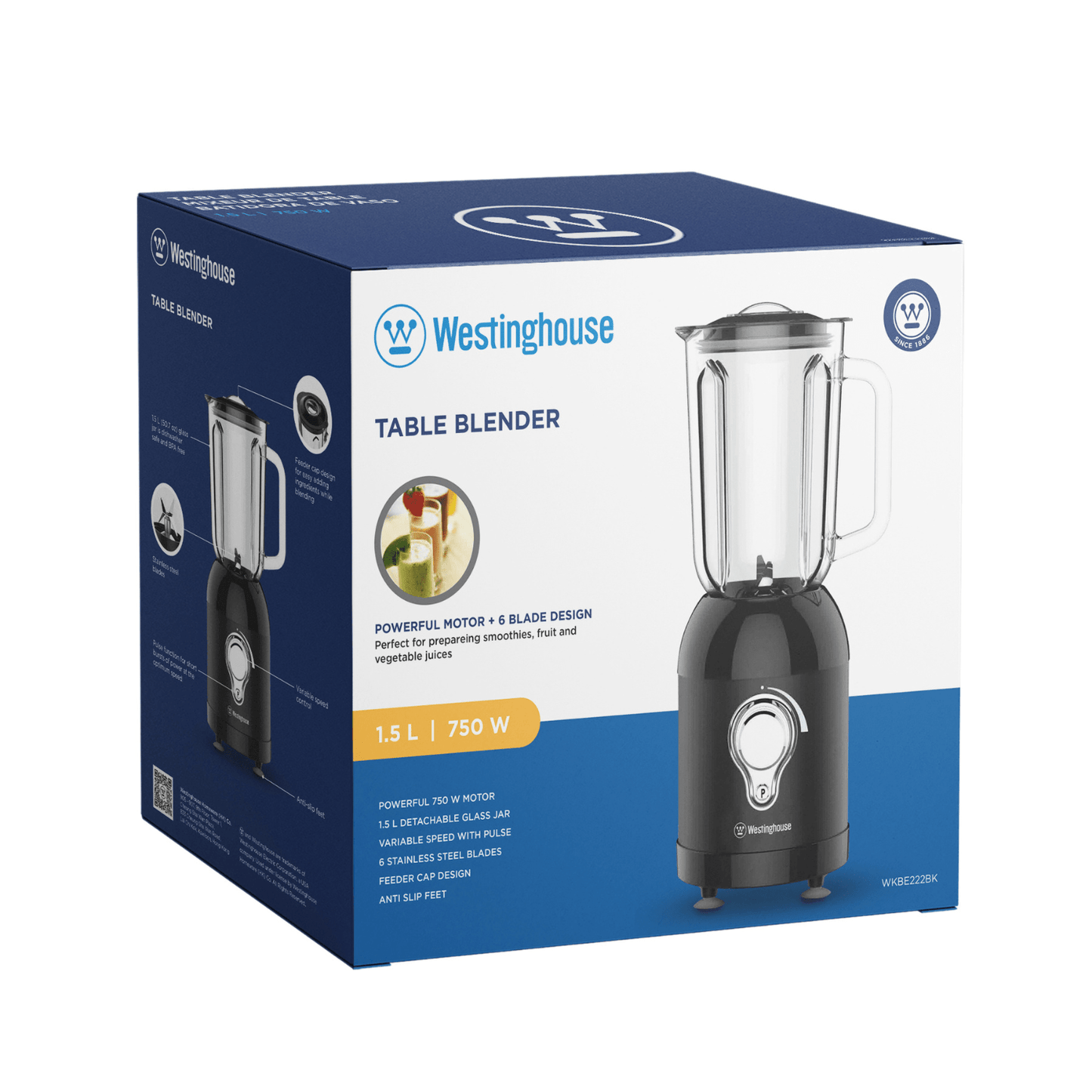 Westinghouse 1.5L Capacity Table Blender - Everyday Series