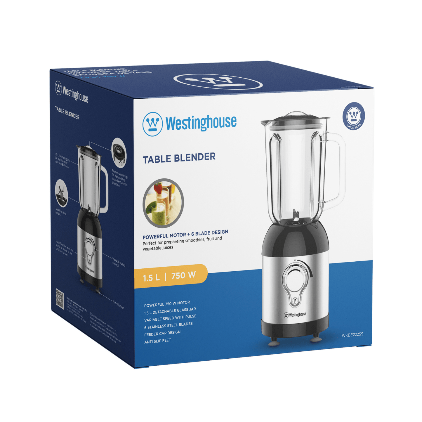 Westinghouse 1.5L Capacity Table Blender - Everyday Series