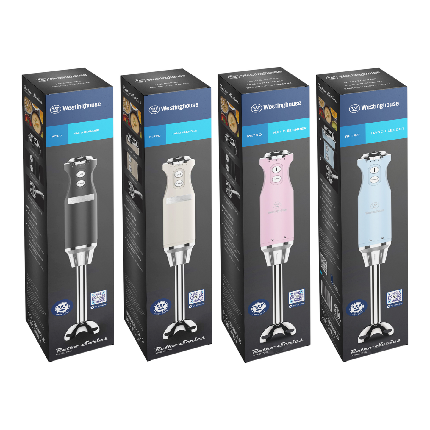 Westinghouse Multi-Speed Immersion Hand Blender - Retro Series, 4 Colors