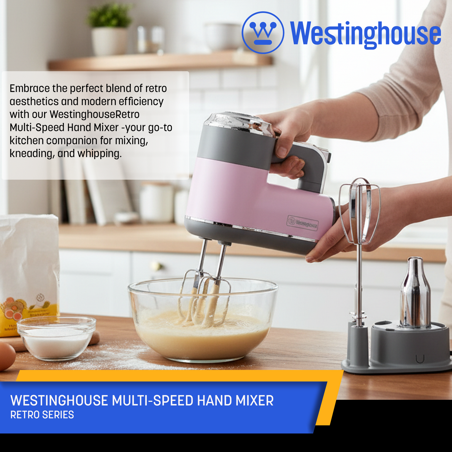 Westinghouse Multi-Speed Hand Mixer - Retro Series