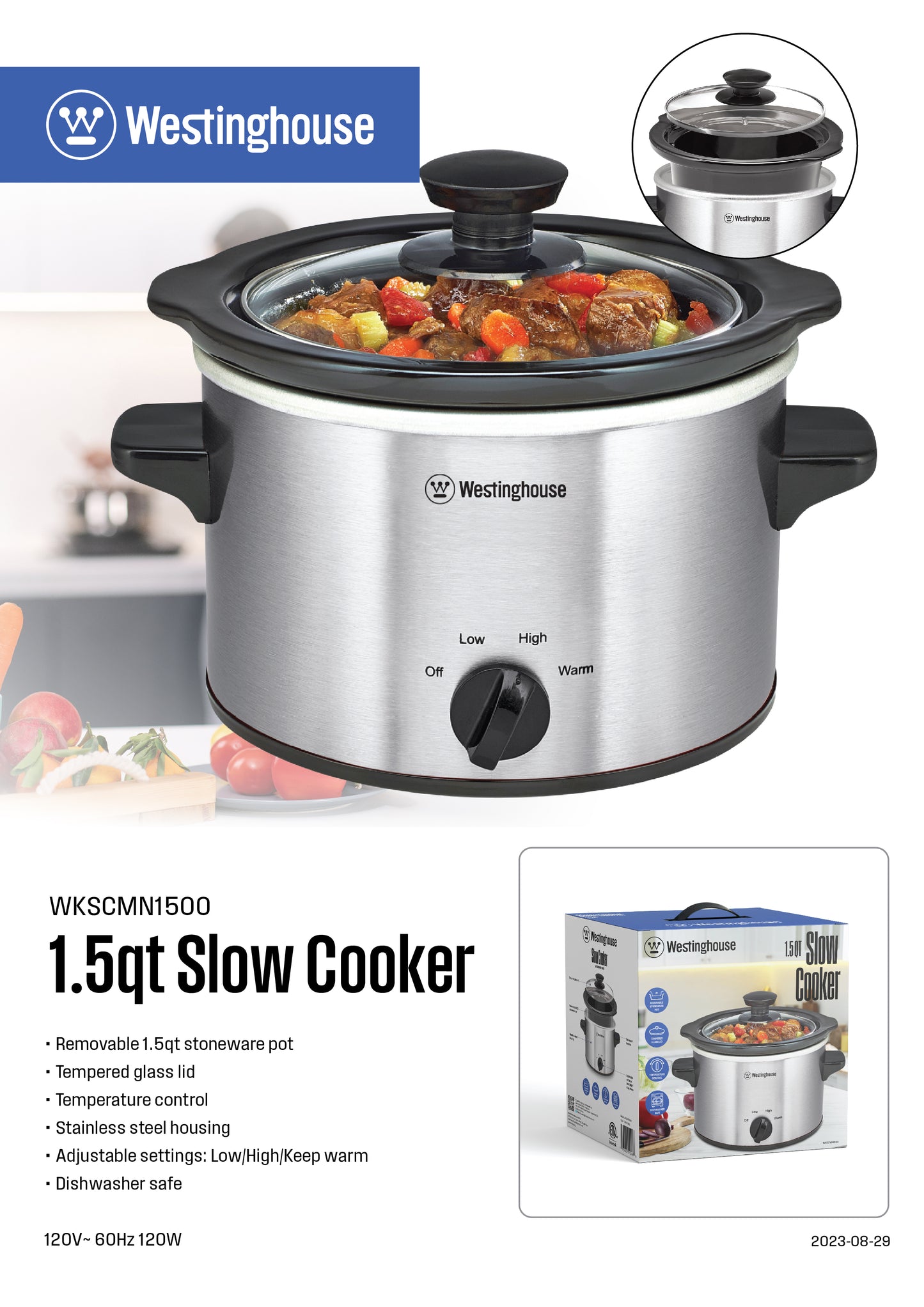 Westinghouse 1.5-Quart Slow Cooker - Everyday Series