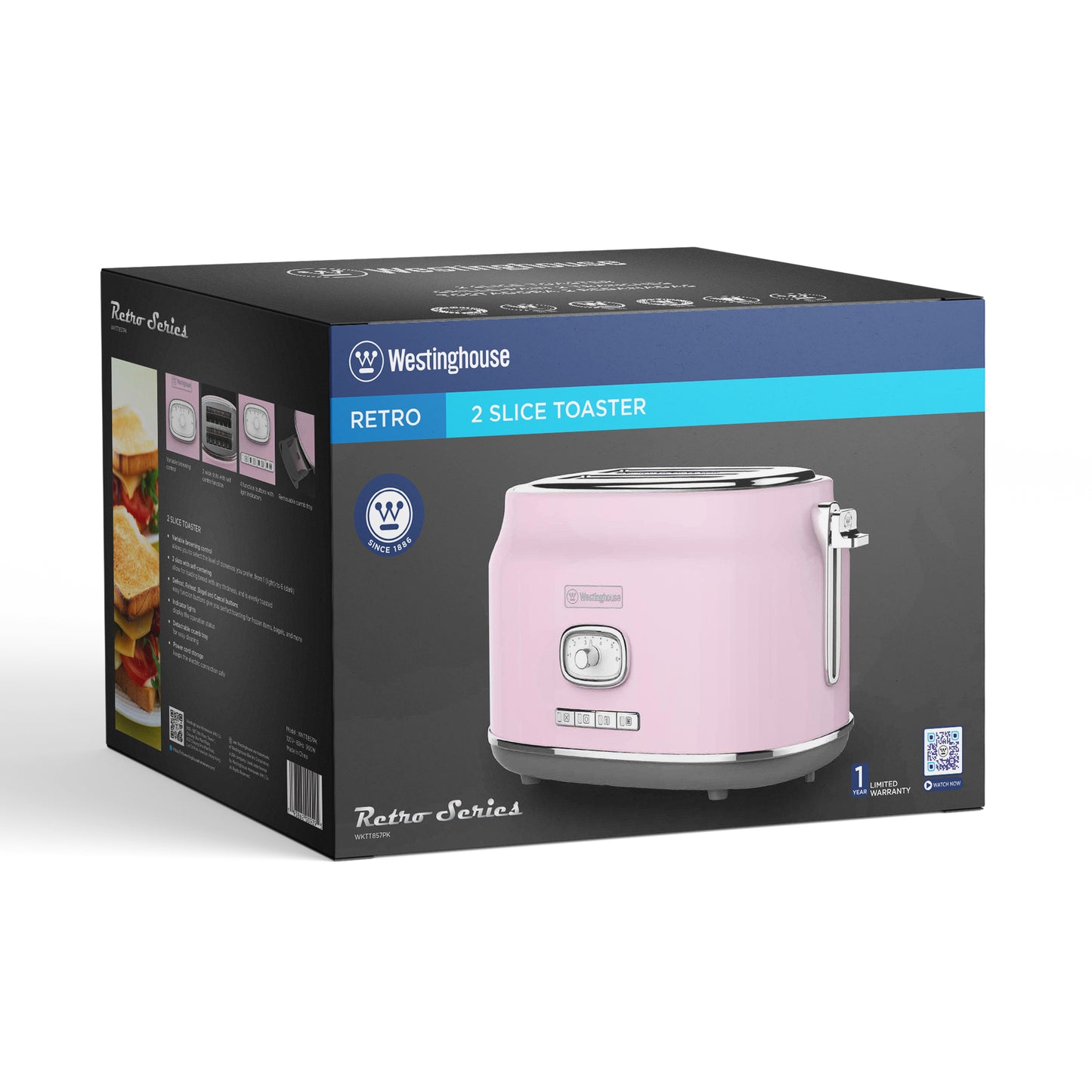 Westinghouse 2-Slice Toaster with Crumb Tray - Retro Series
