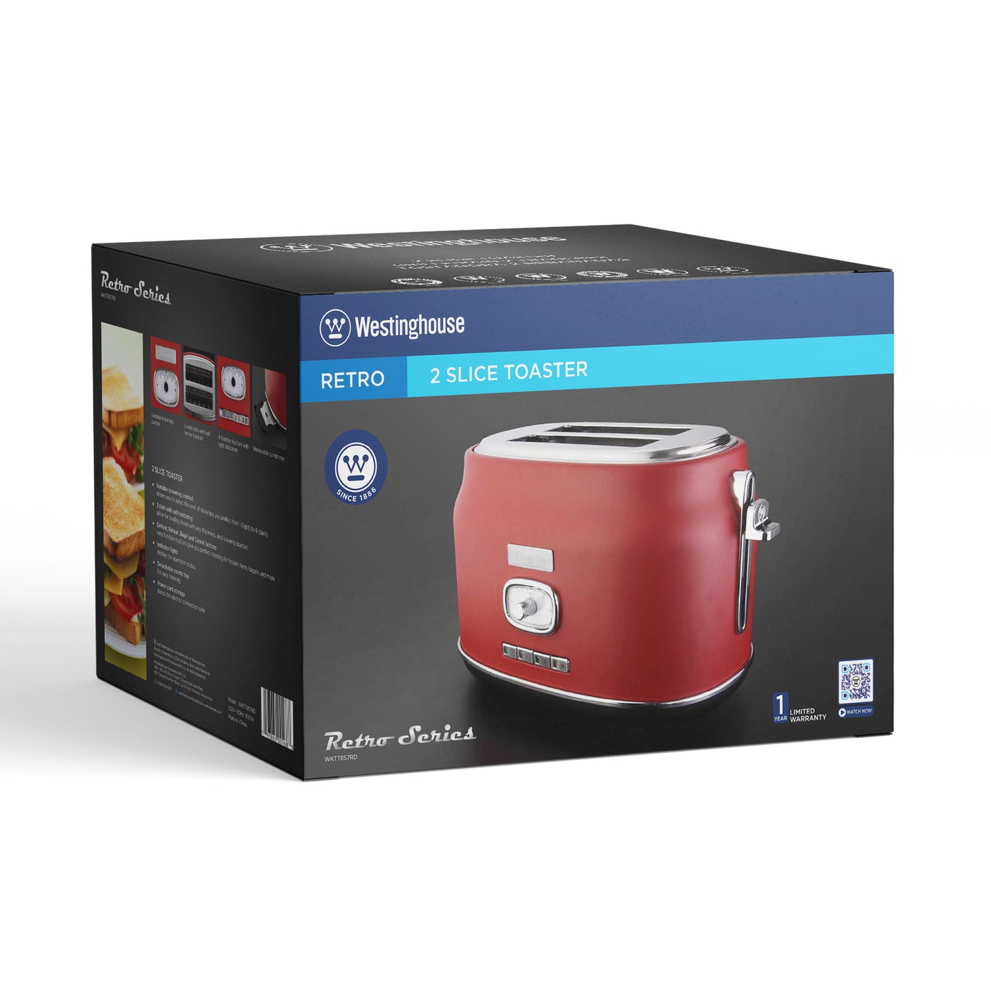 Westinghouse 2-Slice Toaster with Crumb Tray - Retro Series