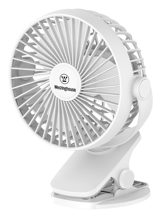 Westinghouse 2-in-1 Rechargeable Clip/Table Fan + Adaptor