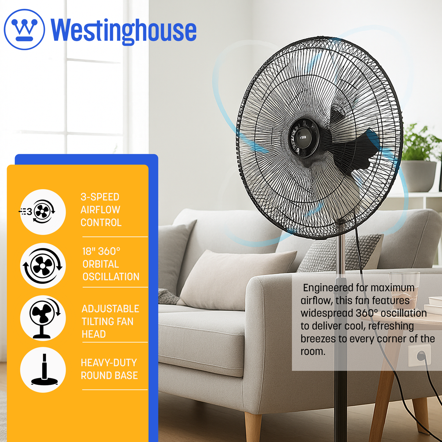 Westinghouse 18-Inch Orbit Oscillating Stand Fan