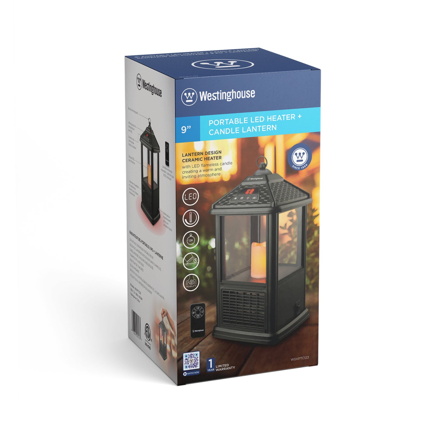 Westinghouse 9-Inch Portable Led Heater + Candle Lantern