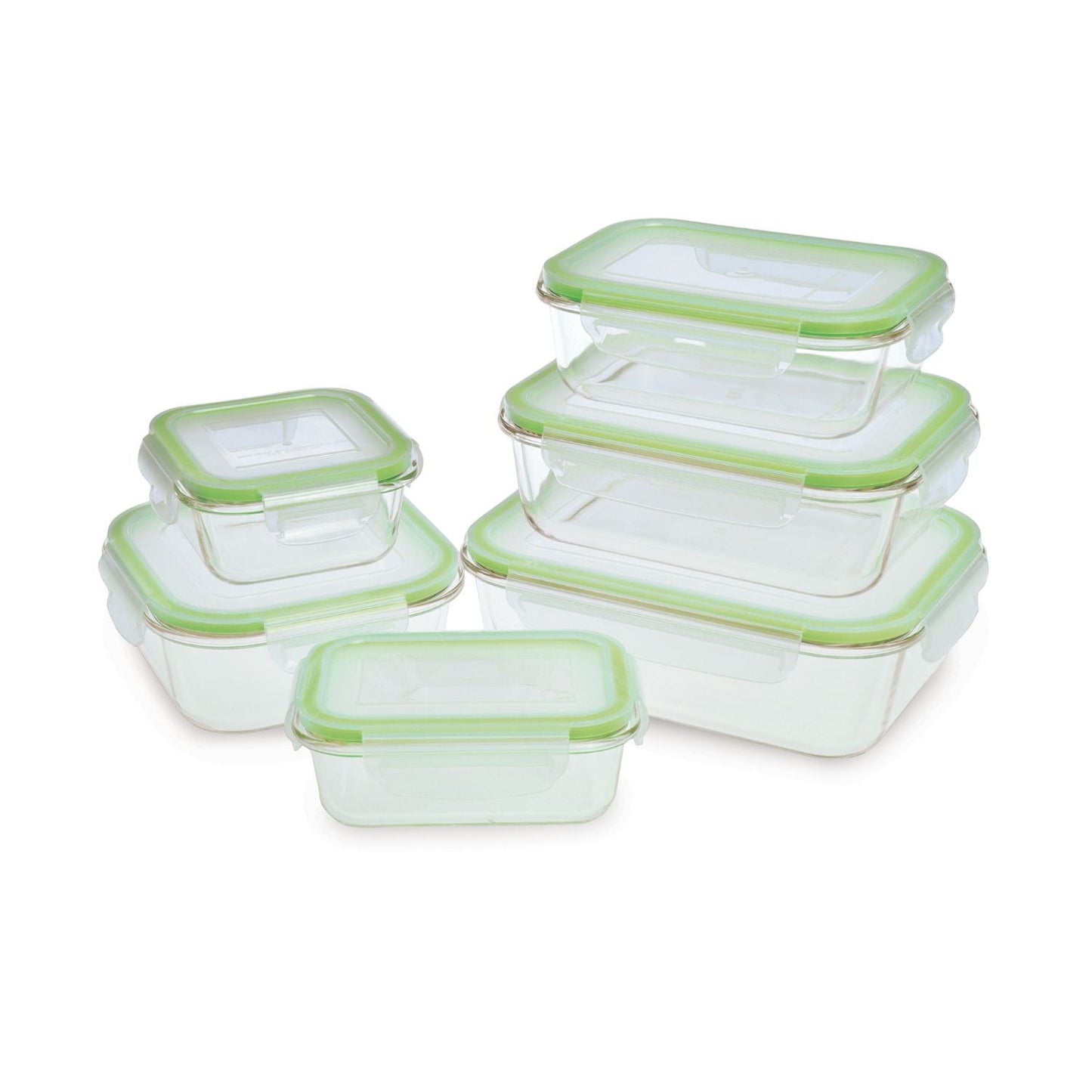 12pcs Westinghouse Glass Food Storage Set - 370ml, 640ml, 1050ml, 1520ml, 320ml & 800ml