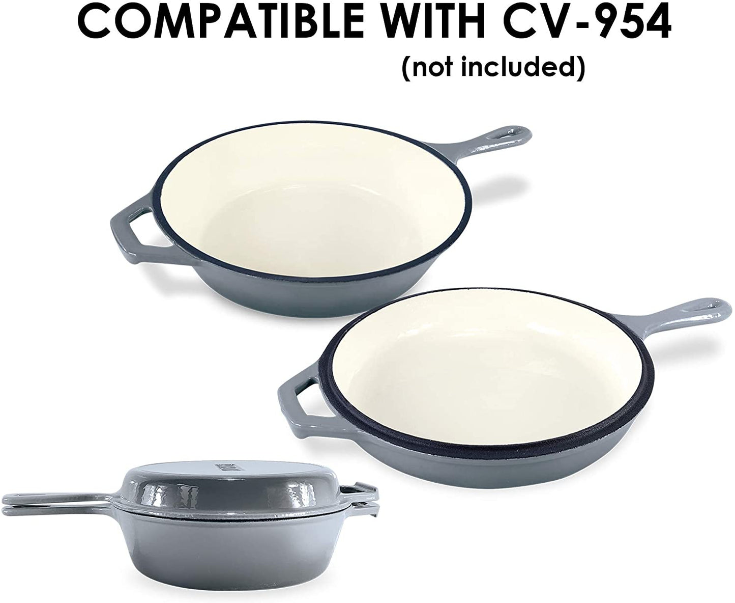 ChefVentions 3-Quart Round Cast Iron Saucepan