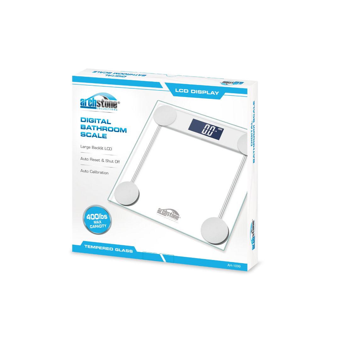 Bathroom Scale - LCD Backlighting and Tempered Glass