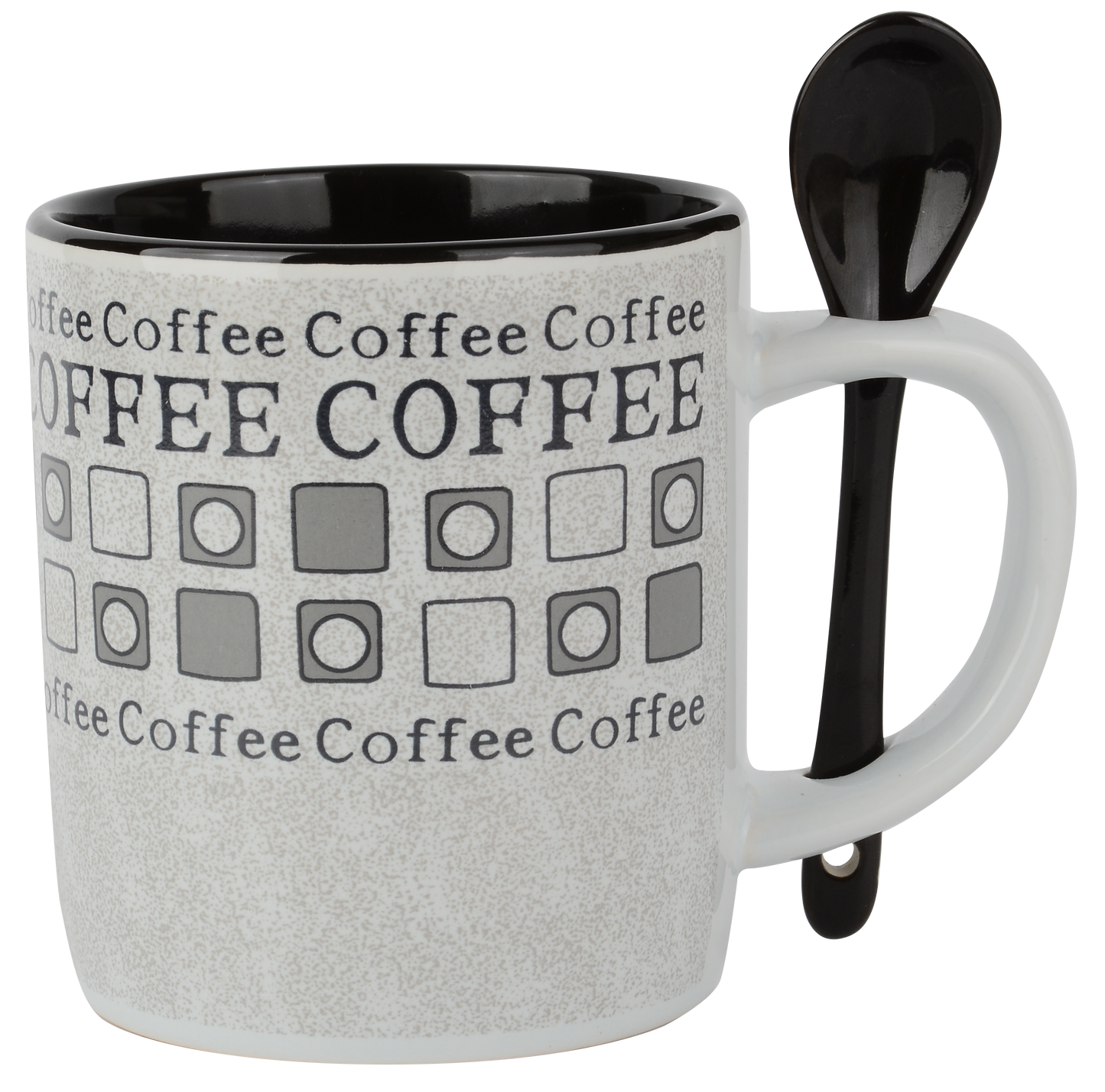 Coffee Mug and Spoon Set - 8 Piece Set (4 Mugs + 4 Spoons)