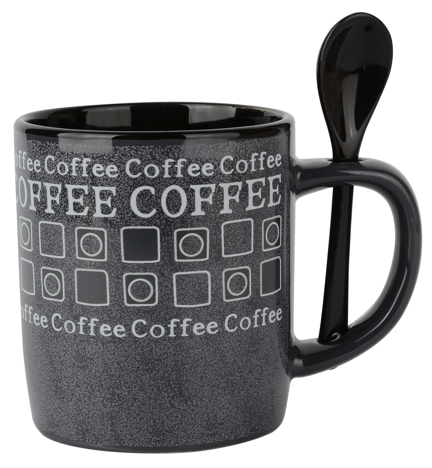 Coffee Mug and Spoon Set - 8 Piece Set (4 Mugs + 4 Spoons)