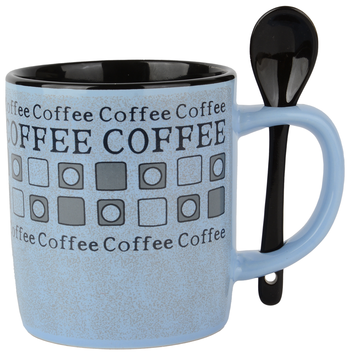 Coffee Mug and Spoon Set - 8 Piece Set (4 Mugs + 4 Spoons)
