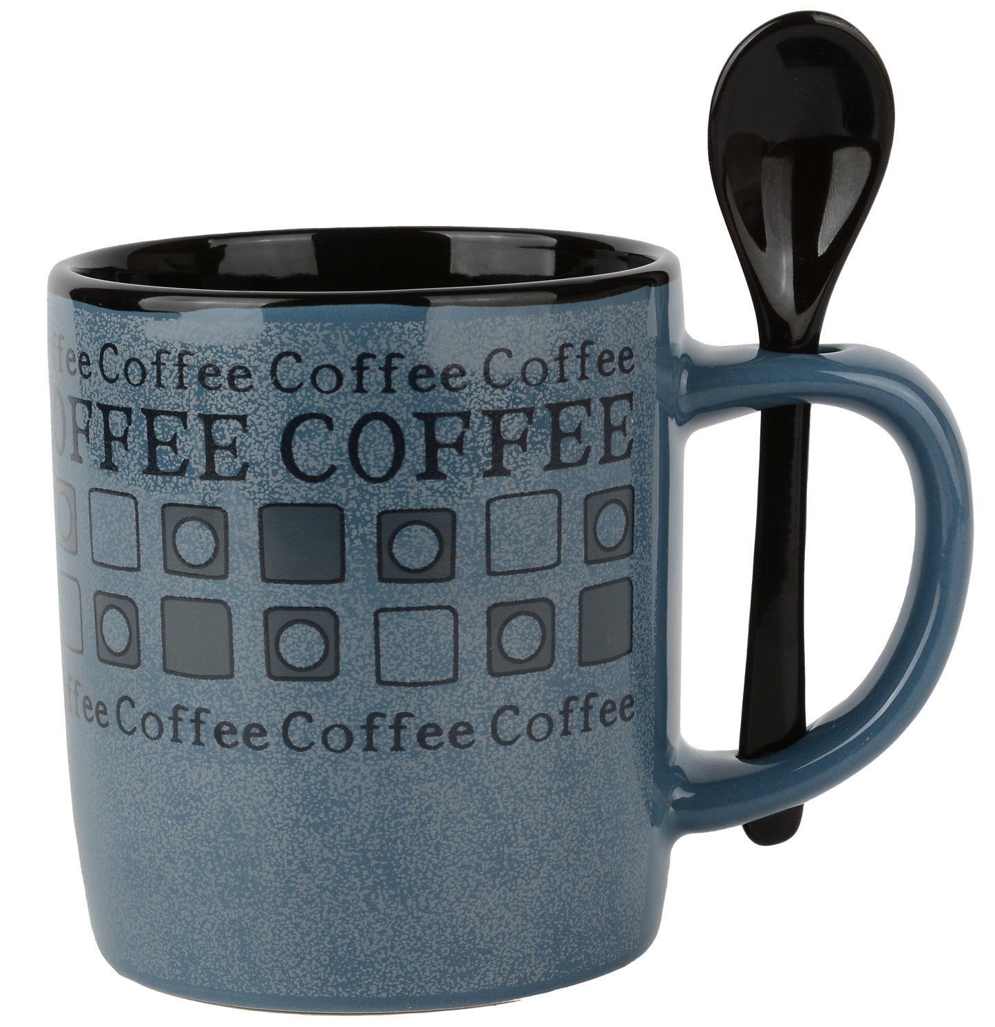 Coffee Mug and Spoon Set - 8 Piece Set (4 Mugs + 4 Spoons)