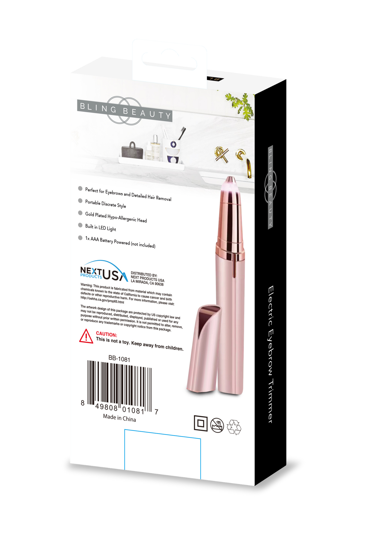 Bling Beauty Electric Eyebrow Trimmer - Fine Hair Shaver