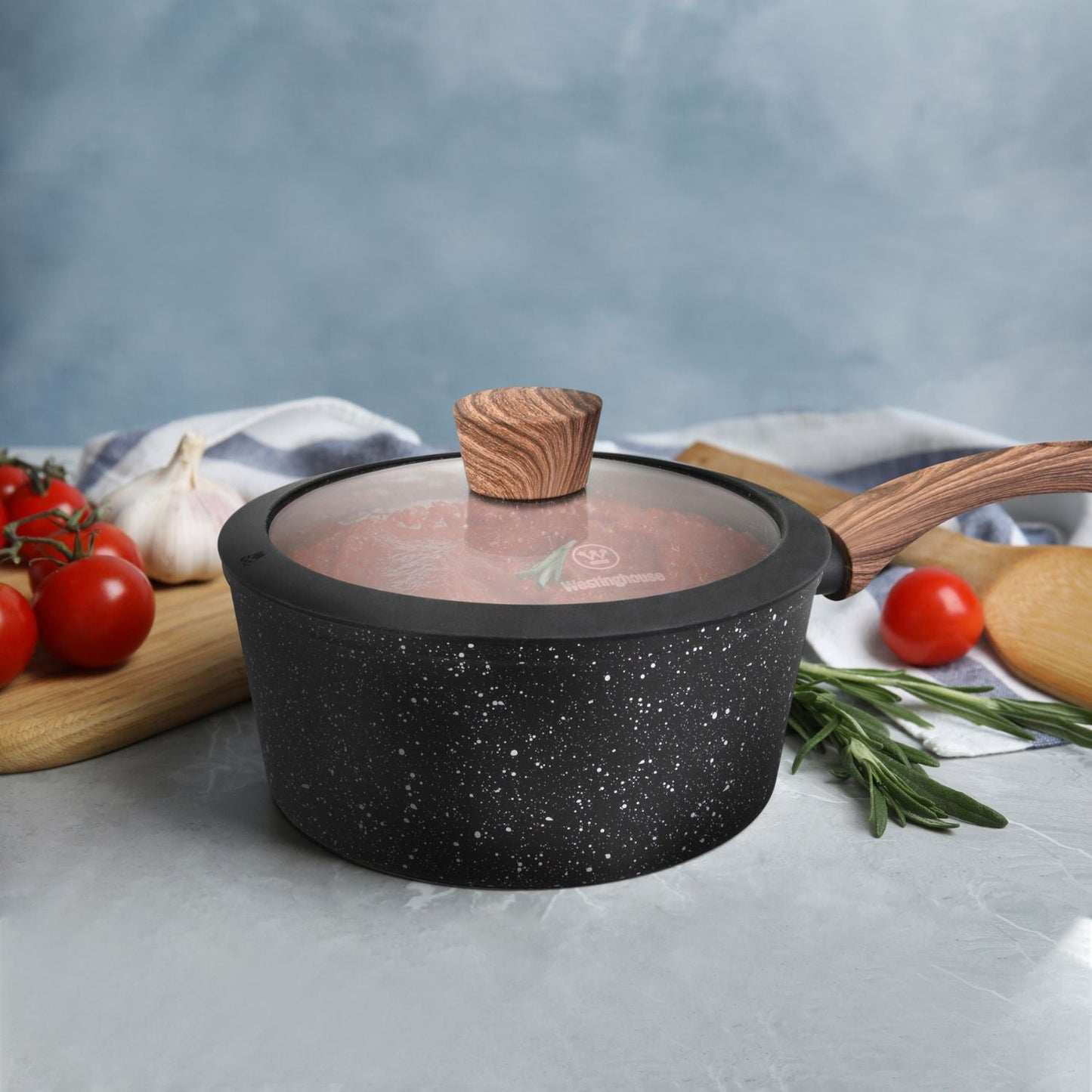 Westinghouse 1.8-Quart Saucepan with Lid - Marble Series