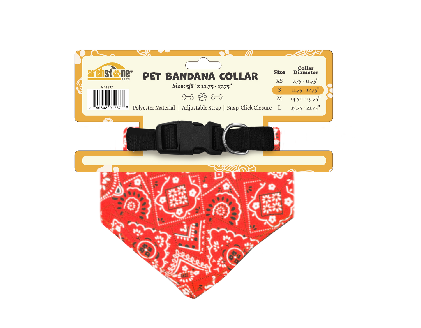 Pet Bandana Collars - Western Theme, Red or Blue, Multiple Sizes Available