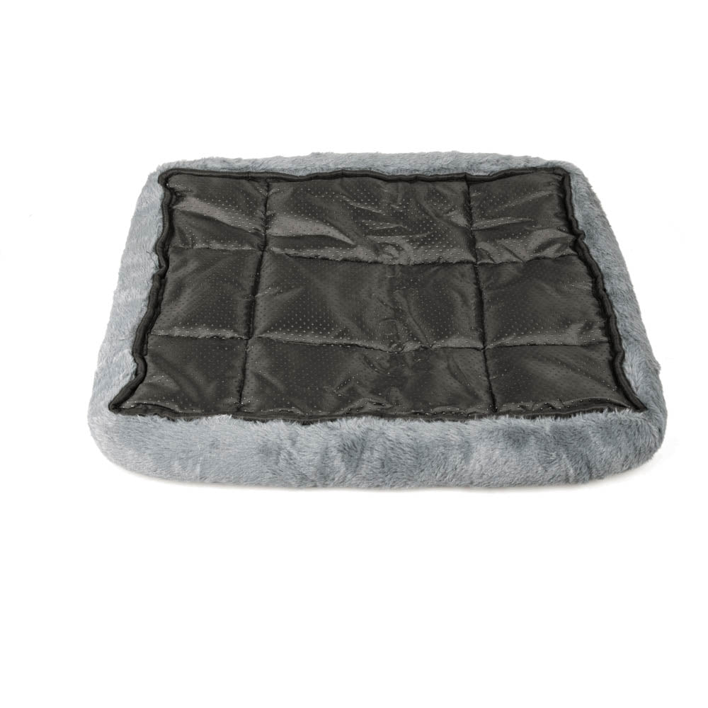 Flat Pet Bed - Gray Color, Raised Edges, Crate Bed, 3 Sizes