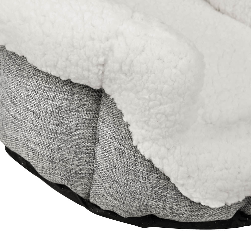 Glove Pet Bed - Gray Color, Sherpa Lining, 3 Sizes